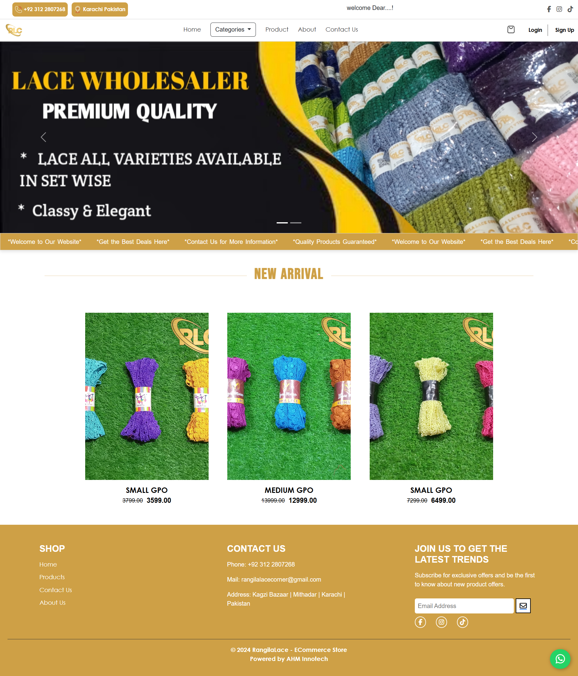 Ecommerce Website for Lace Business